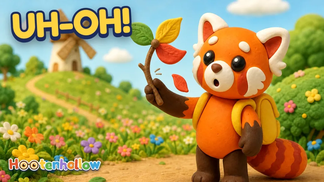 Oops! Tamkin the red panda bumps Fenna's brand-new leaf pinwheel... and it breaks! 🍃 He tries to hide it, he tries to fix it super fast with sticky mud and long grass, and little Wobble finds it every time! But Tamkin's tummy feels all wobbly inside... What would YOU do if you broke something?. Cover of “Tamkin Tells the Truth”.