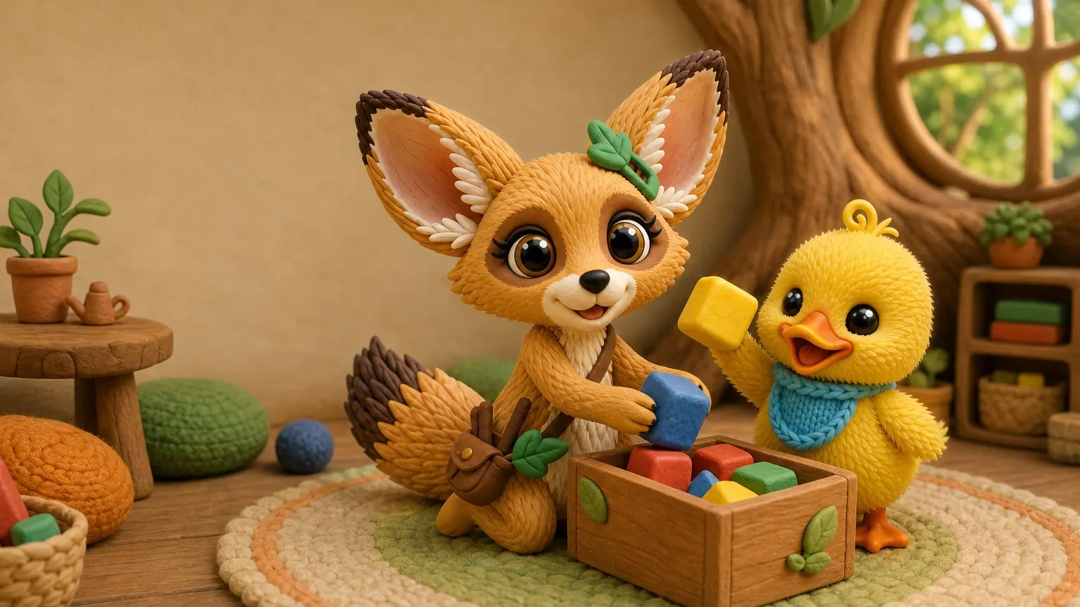 Toys go home! 🧸 Tidy up the playroom with Granny Hoot, Tamkin, Lila, Bimble, Fenna and little Wobble in a cozy claymation sing-along! Pick up the toys, reach up high and bend down low, count five blocks into the box, roll the ball into the basket, tuck sleepy Teddy into bed and tiptoe softly. 🧺