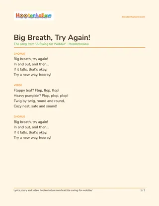 Printable lyrics of “Big Breath, Try Again!”