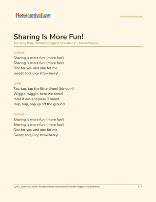 Printable lyrics of “Sharing Is More Fun!”
