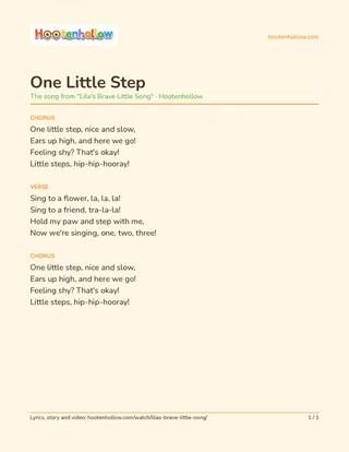 Printable lyrics of “One Little Step”