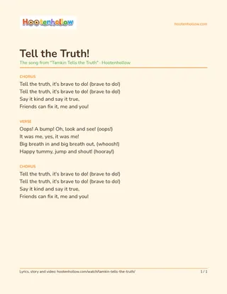 Printable lyrics of “Tell the Truth!”